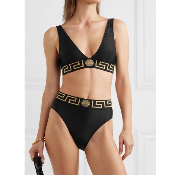 VERSACE Medusa Greca logo triangle bikini top XS - Picture 2 of 4